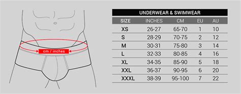 versace underwear size chart